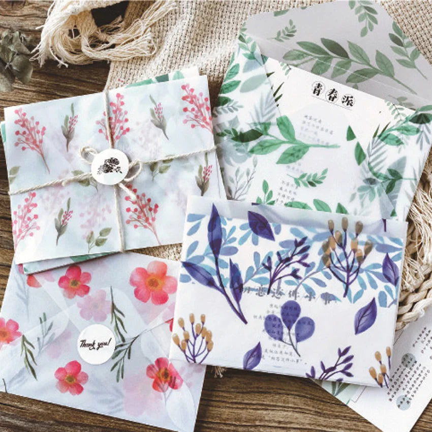 10pcs Floral Envelope