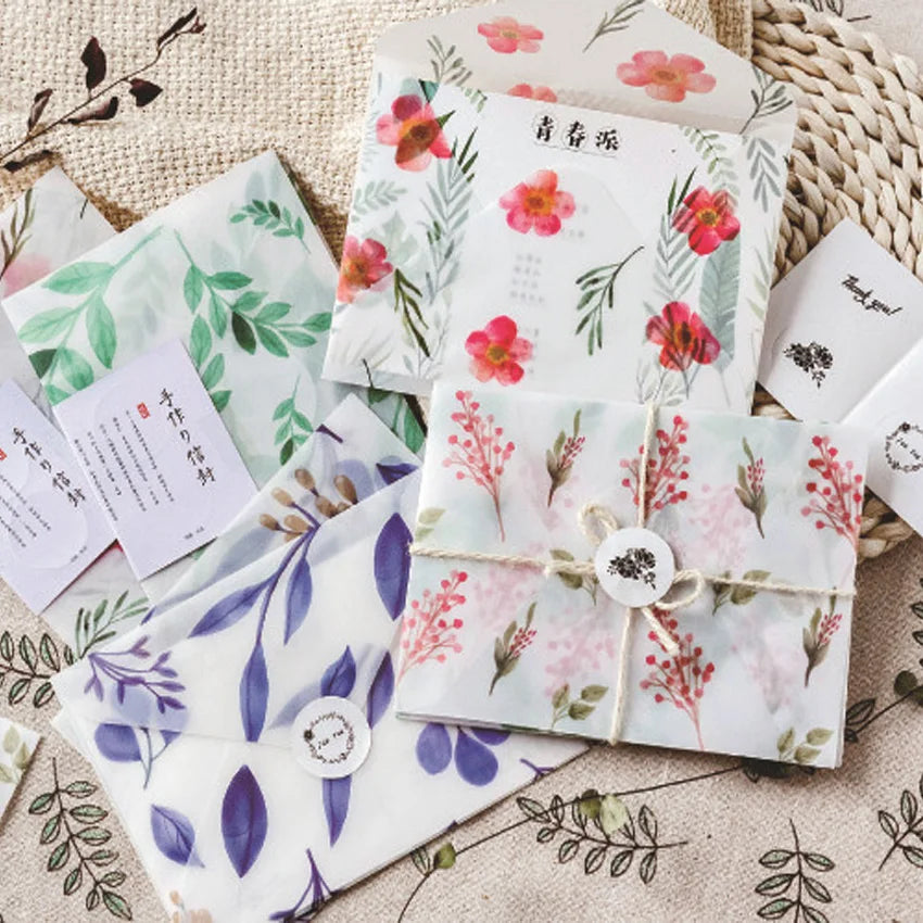 10pcs Floral Envelope
