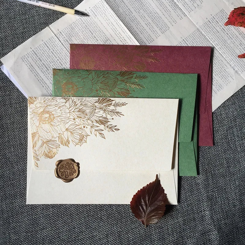 5pcs Vintage Bronzing Envelopes