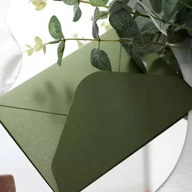 5pcs Cute Green Envelopes Kawaii High-grade Thick Envelopes for Letters Gifts Packing Wedding Party Invitations Cards Cover