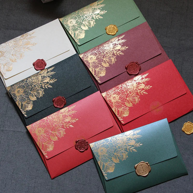 5pcs Vintage Bronzing Envelopes