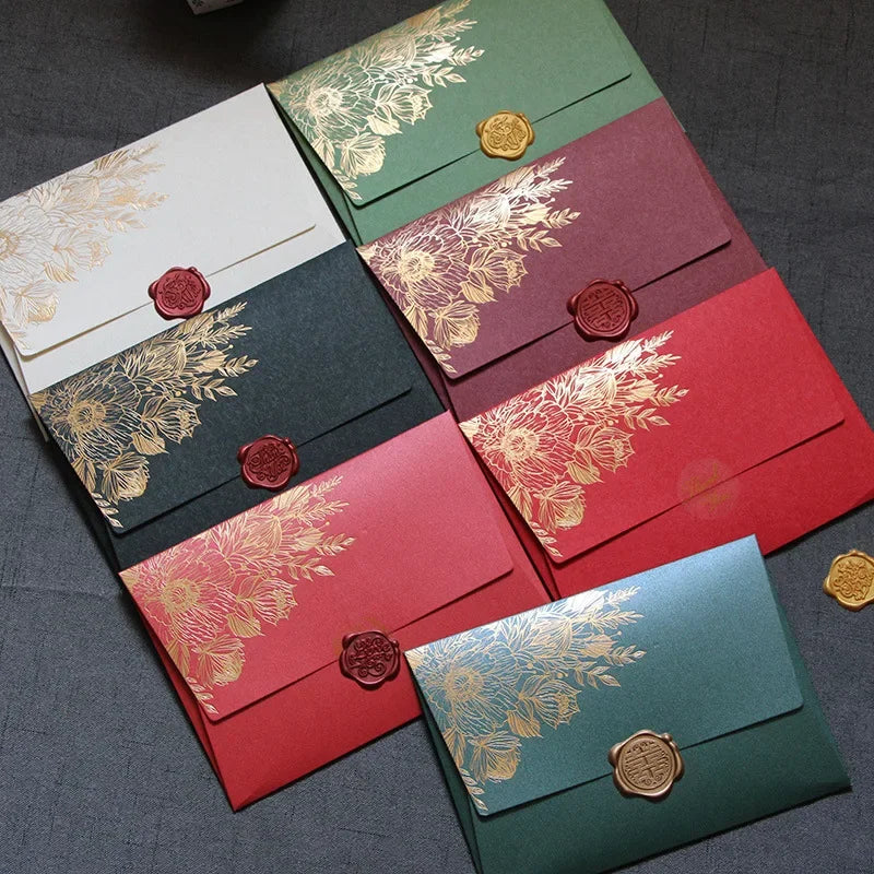 5pcs Vintage Bronzing Envelopes